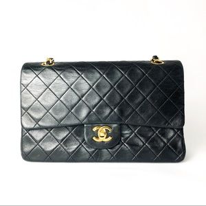 SOLD Chanel Medium Double Flap Black Bag